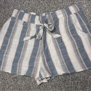 Striped Blue and White Women's Shorts